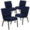 Flash Furniture 21"W Navy Blue Dot Fabric Church Chair w/Book Rack, 4PK 4-FD-CH0221-4-GV-S0810-BAS-GG - alternate 1